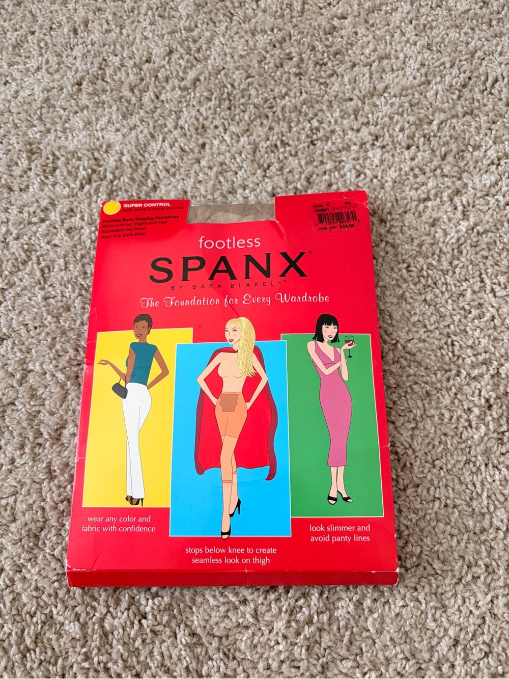 Spanx Footless Shaping Tights - Red Packaging size C